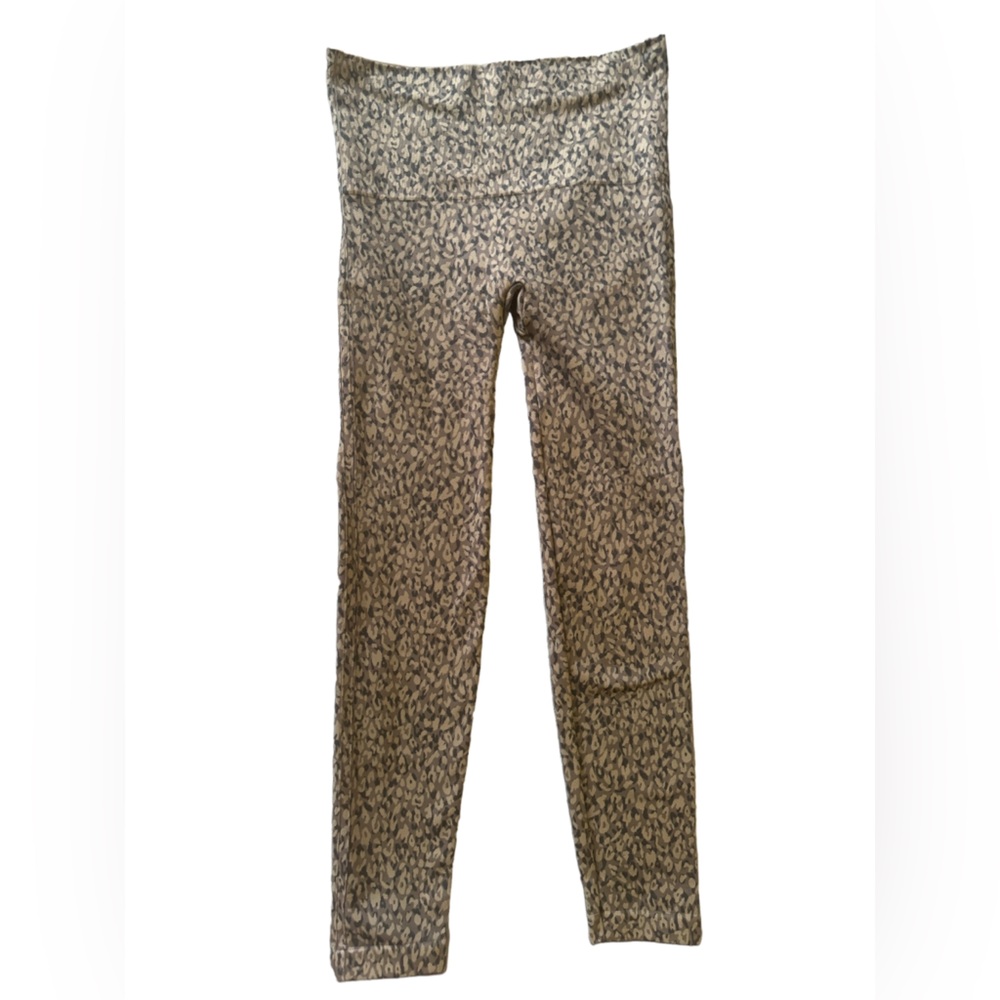 Spanx Cropped Seamless Leopard Print Legging High Waist Seamless Women's Size L